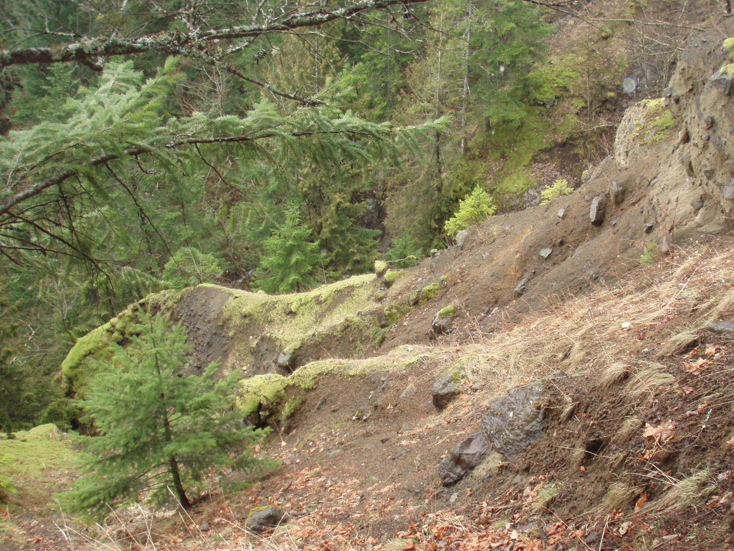 eroded hillside prevents you from getting close